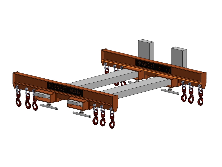 Forklift lifting beams